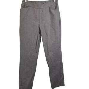 J. Jill Ponte Slim Leg Pants Gray Tan Size Small Pull On Elastic Waist Career